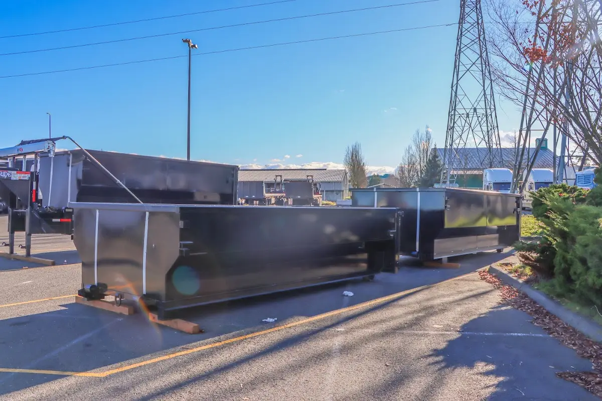 Roll-off dumpster ready for waste disposal at job site for Commercial Dumpster Rental in Lafayette